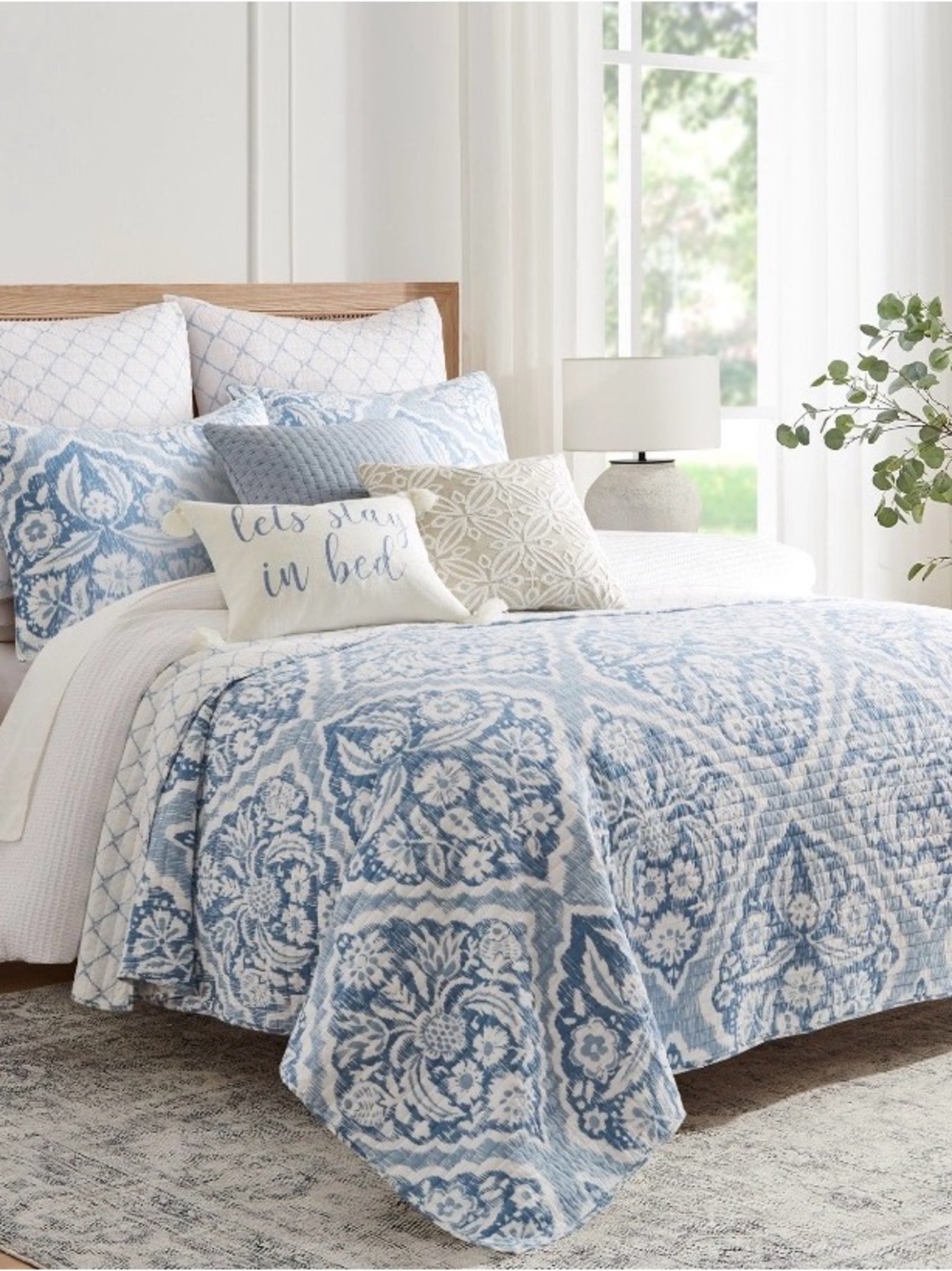 Becker Blue Full/Queen Quilt Set - Levtex Home 88x92 in